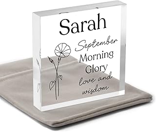 Personalised September Birthday Gifts, Morning Glory Birth Flower Gift, Birthday In September, Birth Month Gift For Her Friend Mum, Mothers Day Flower, Inspiration Positivity Gift, With Grey Bag