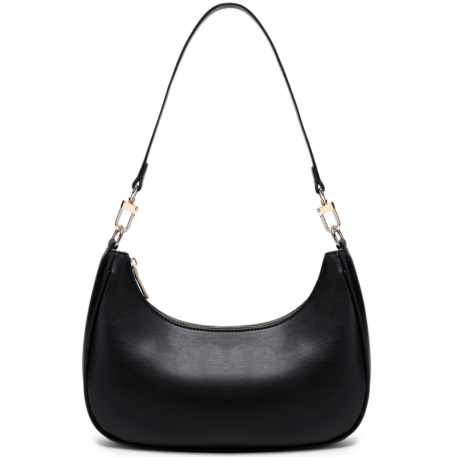 Women's Shoulder Bags Cute Hobo Purses Vintage Handbags with Zipper Lightweight Underarm for Dating Shopping Gift (Black)
