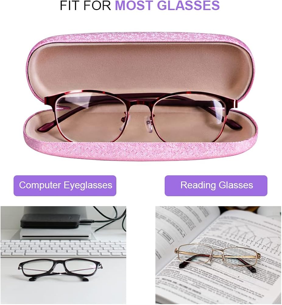 Asfroy Eyeglasses Case,(4 Piece) Unisex Hard Shell Eyeglasses Cases Protective Case For Glasse at  Women’s Clothing store