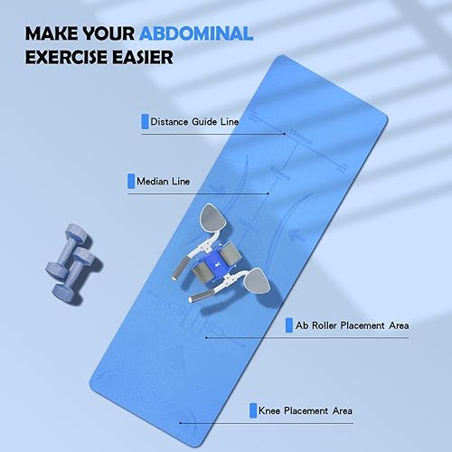 Miniatura 3 de Alfombrilla de equipo de ejercicio para rueda de rodillo abdominal, alfombrilla de rodilla abdominal antideslizante, 0.236 pulgadas de grosor para