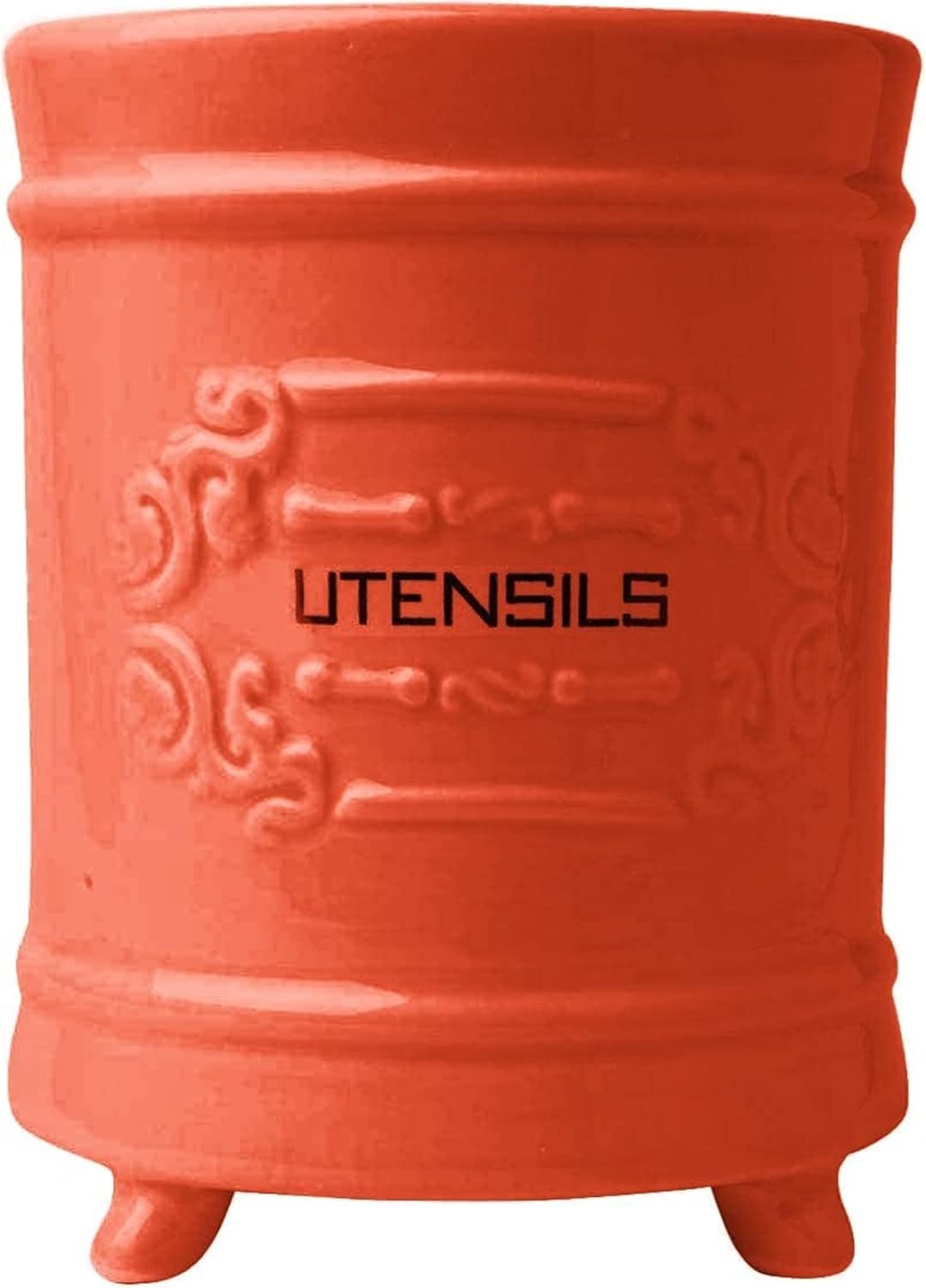 Shabby Chic, Ceramic Utensil Holder Vintage Style Kitchen Utensil