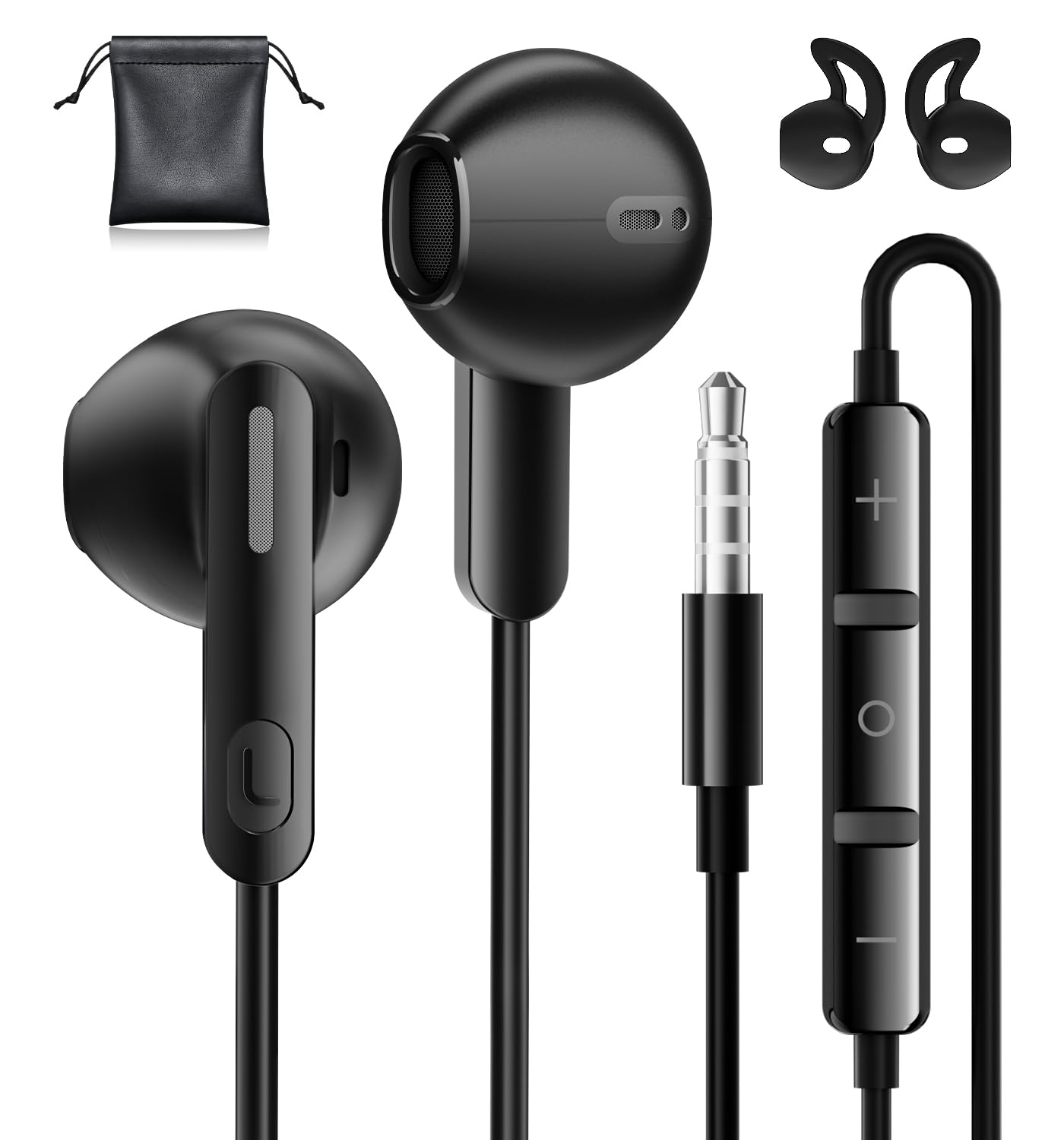 AILZPXX Kopfhörer In Ear Kopfhörer mit Kabel und Mikrofon Ohrhörer 3,5 mm Klinken Earbuds Satte Bässe Earphones Headphones für iPhone, Samsung, iPad, Xiaomi, MP3, Huawei, usw 3.5mm Audiogeräte
