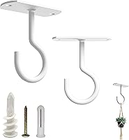 Vista 1 de NACETURE Ganchos de techo resistentes, paquete de 2, ganchos para plantas para colgar en el techo, gancho para colgar cestas, luz, comederos
