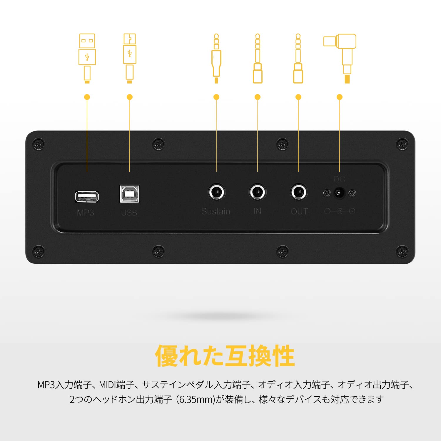 Amazon.co.jp: Donner 電子ピアノ 88鍵盤 カバー 譜面立て付き ピアノ 