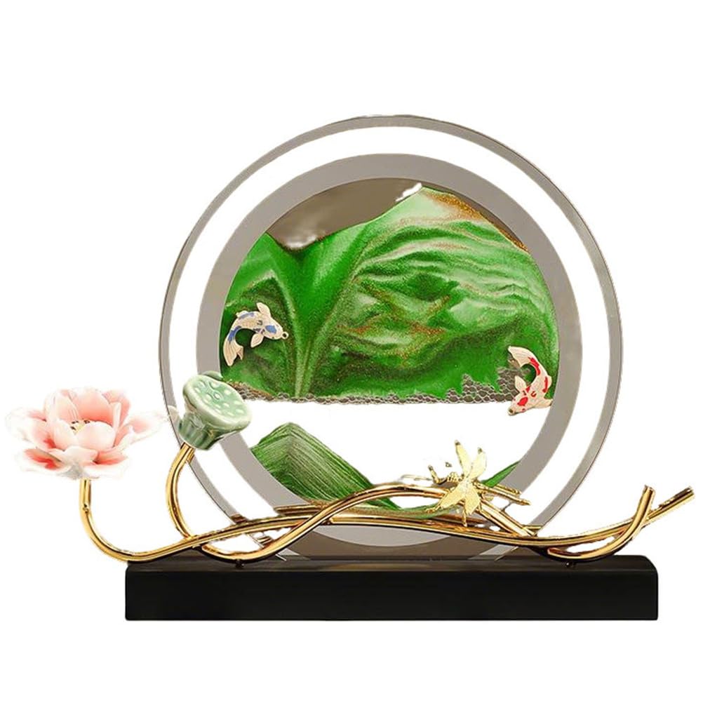 Wystrój domu na stole Feng Shui obejmuje japońską medytację, wystrój wnętrz Zen do biura, salonu lub sypialni Ozdoby rzemieślnicze Dekoracja domu Dekoracja Feng Shui,Green,A