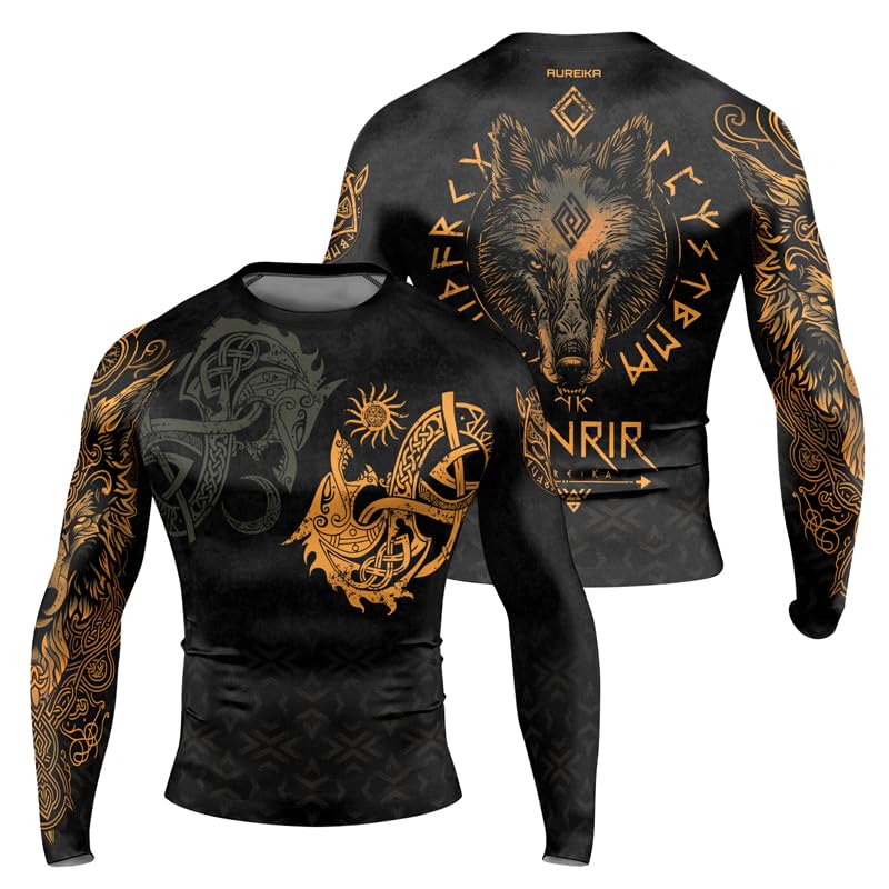 Viking Men’s Performance Rash Guard – Long Sleeve Compression Rashguard for Jiu Jitsu, BJJ, No-Gi, Grappling