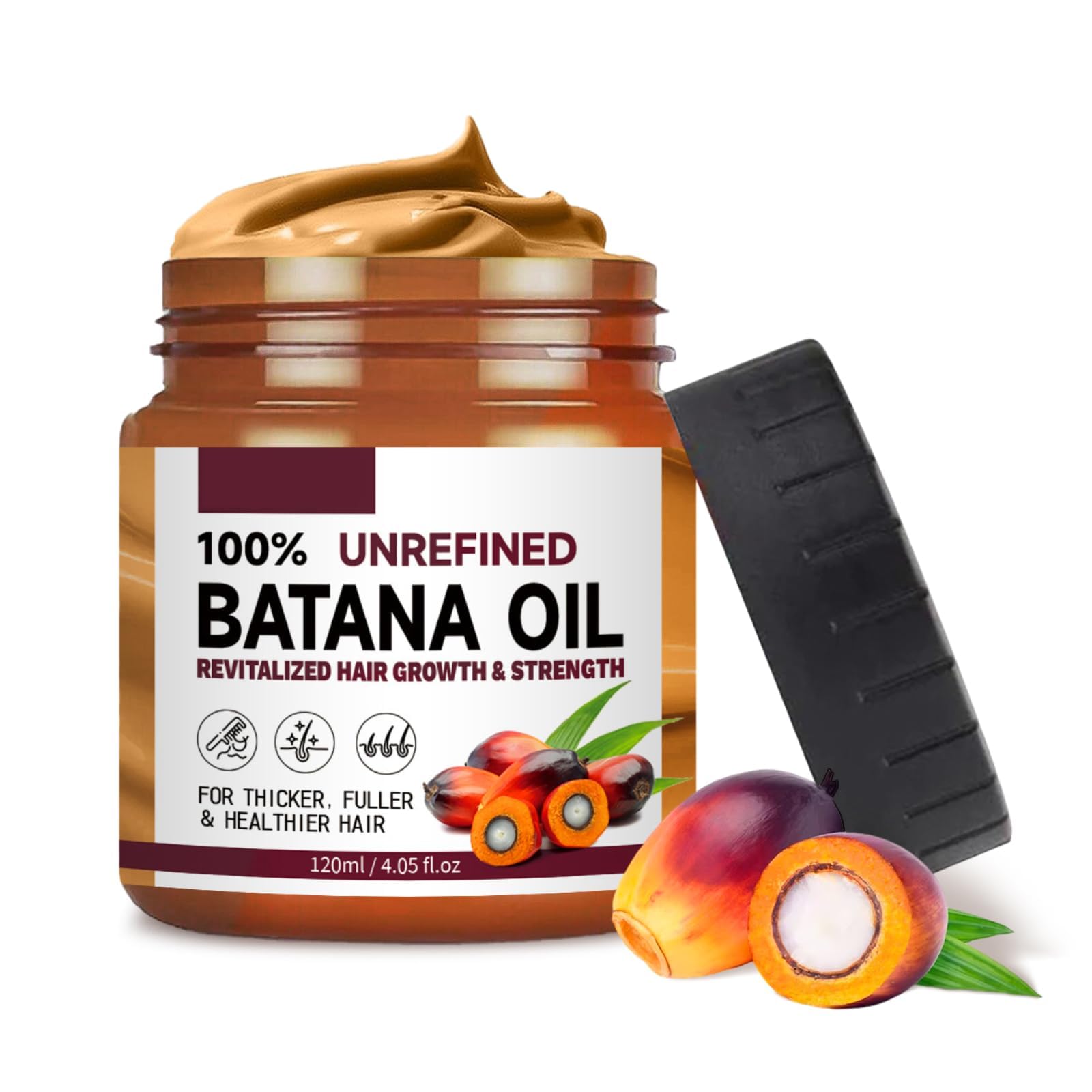 Sponsored Ad – Batana Oil Hair Serum, Natural Nourishes Hair Mask for Damaged Hair, Prevent Hair Loss and Split Ends, Promotes Hair Nourishment for Men & Women, 120g