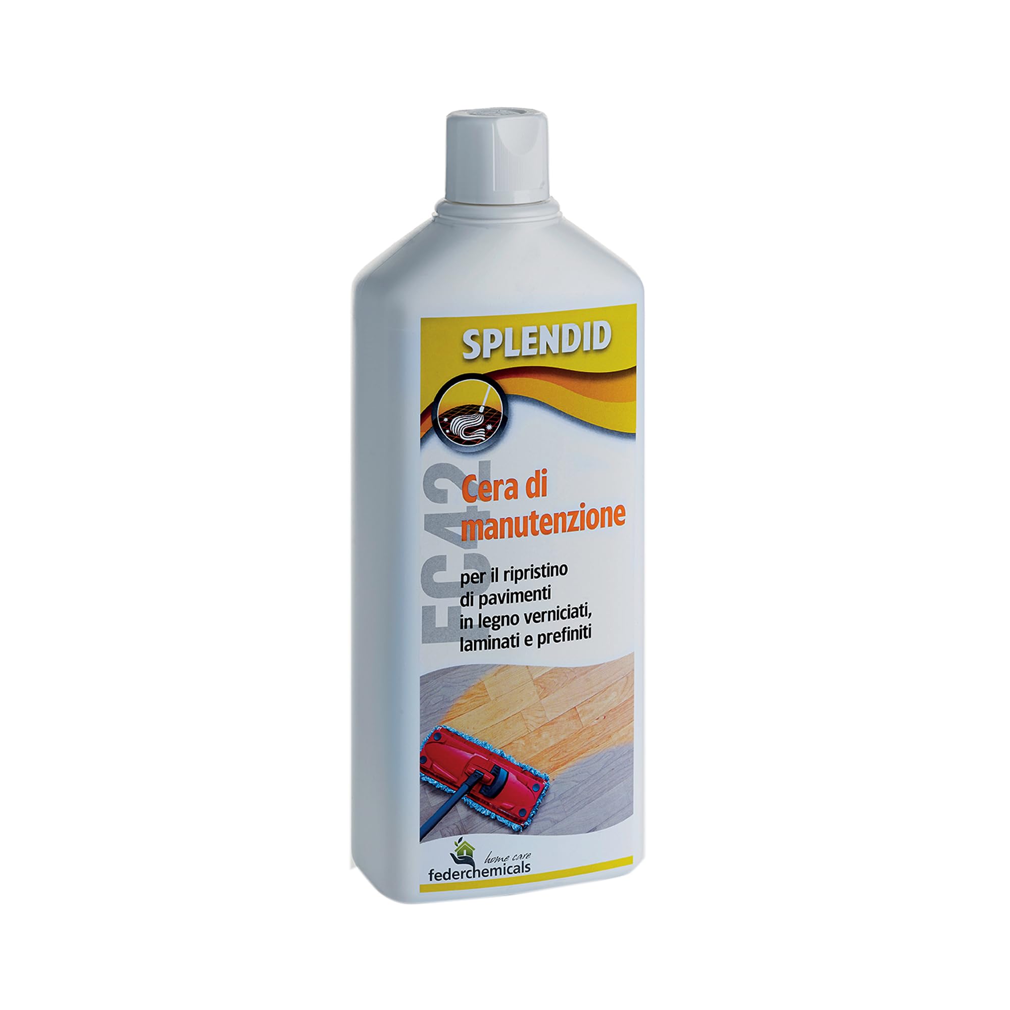 Cire d'entretien Splendid Federchemicals 1000 ml - Pour sols en bois peints, laminés et préfinis