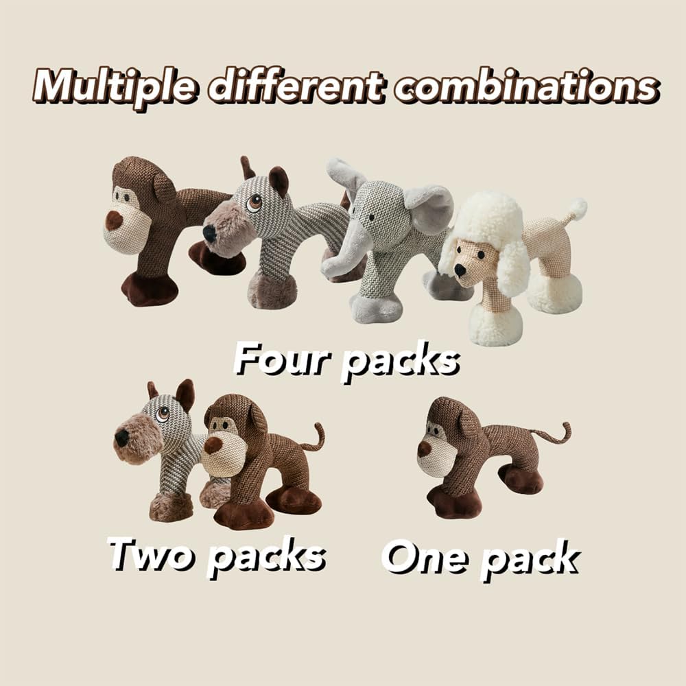 Squeaky Dog Toys,Linen Safari Companions Dog Toy,Chew Toys for Small Dogs,Linen Safari Companions Dog Toy,Used to Relieve Dogs' Boredom and Anxiety (All)