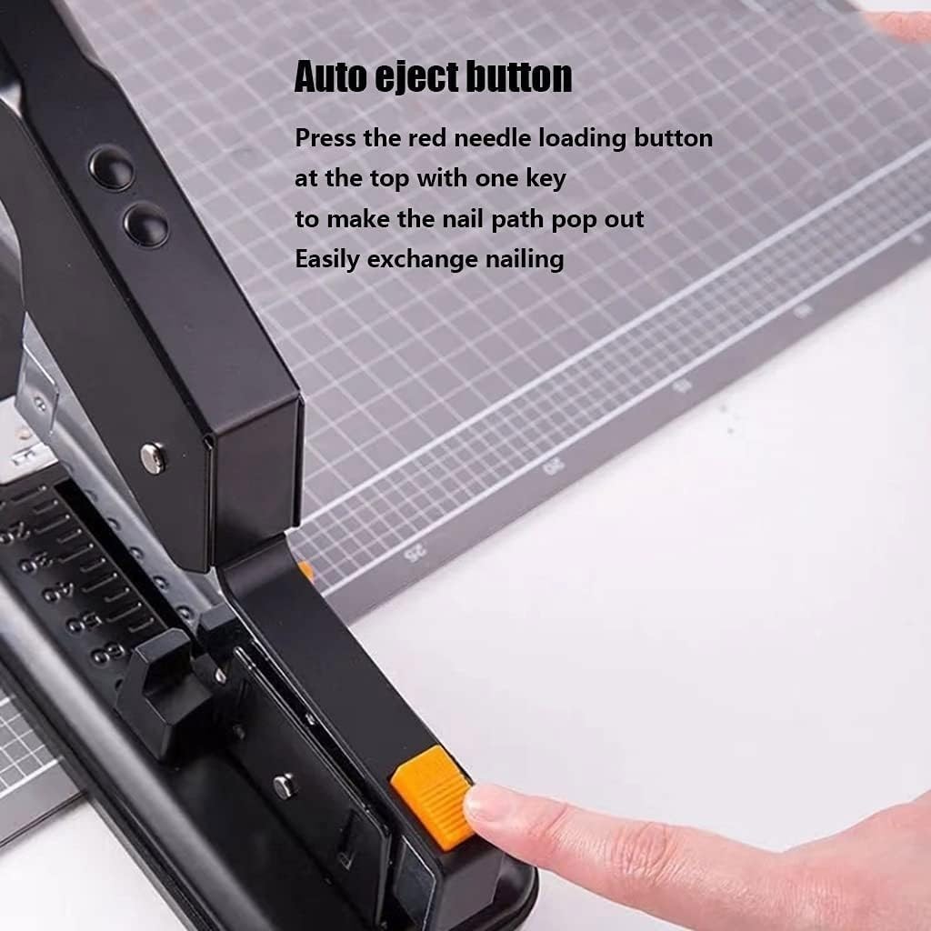 Cucitrice a lunga portata resistente, capacità di 210 fogli, design ergonomico, struttura in metallo, include 2000 graffette, ad alta capacità anti-inceppamento per ufficio e uso domestico