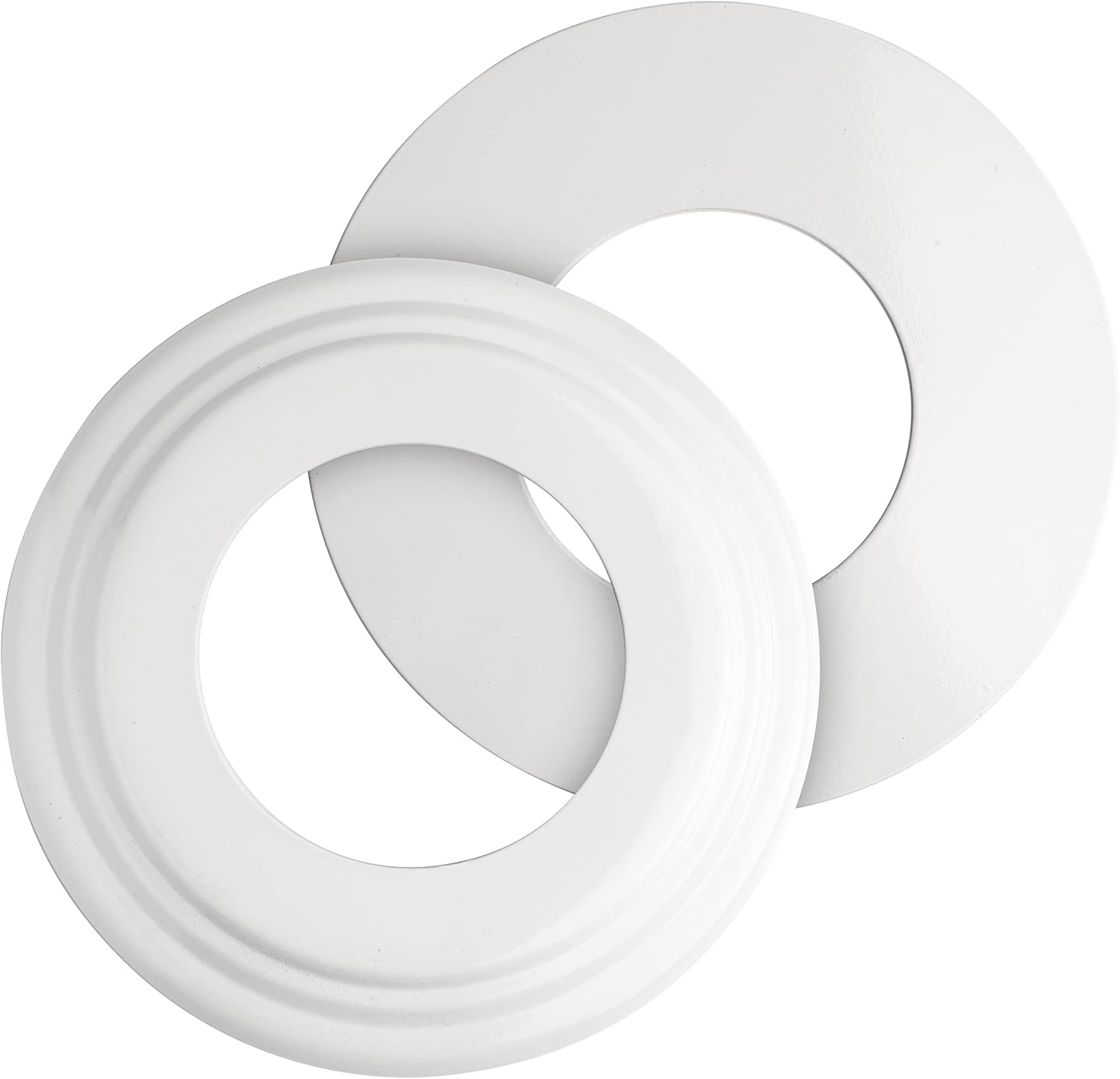 The Can Converter R56 Complete Recessed Can Light Conversion Kit, Includes 7’¾ Beveled & Flat, Steel Medallions, with 50Lb Light Fixture Load Rating, and 35Lb for Ceiling Fans (White)