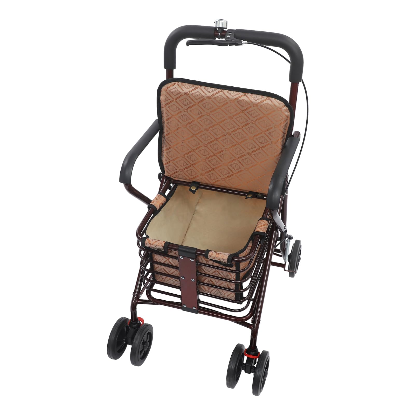 Shopping Trolley with Seat Holds 440 Pounds for Safe Sitting on Long Trips