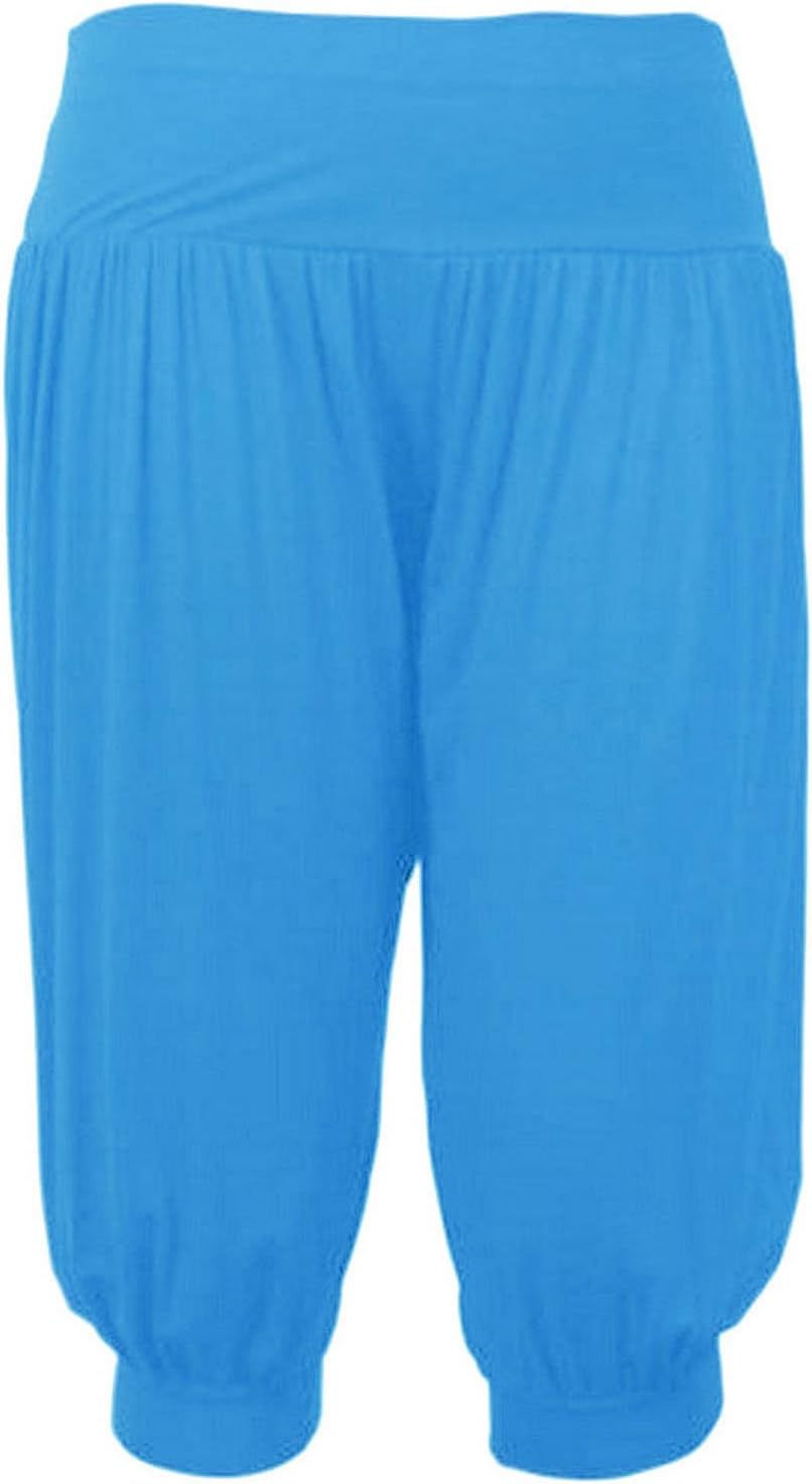 Womens Shorts Cropped Harem Pants 3/4 Baggy Ali Baba Yoga Trousers Stretch Leggings 8-26