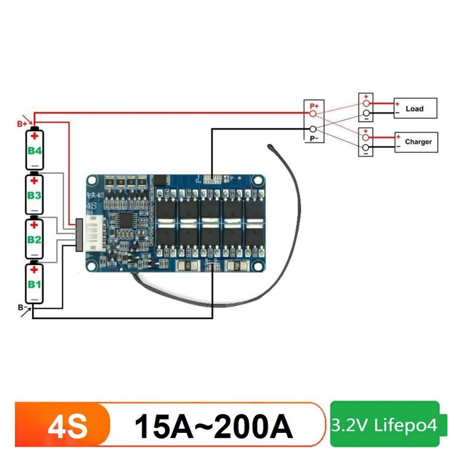 Płyta BMS, 12V BMS z balansem NTC 4S 18650 32650 32700 bateria litowa 20A 40A 50A 100A 150A 200A tablica zabezpieczająca rozładowanie ładunku(100A Common Port NTC)