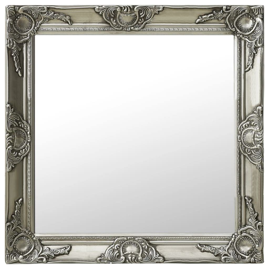 Vidaxl Silber Wall Mirror Baroque Style 60X60 Cm Silver