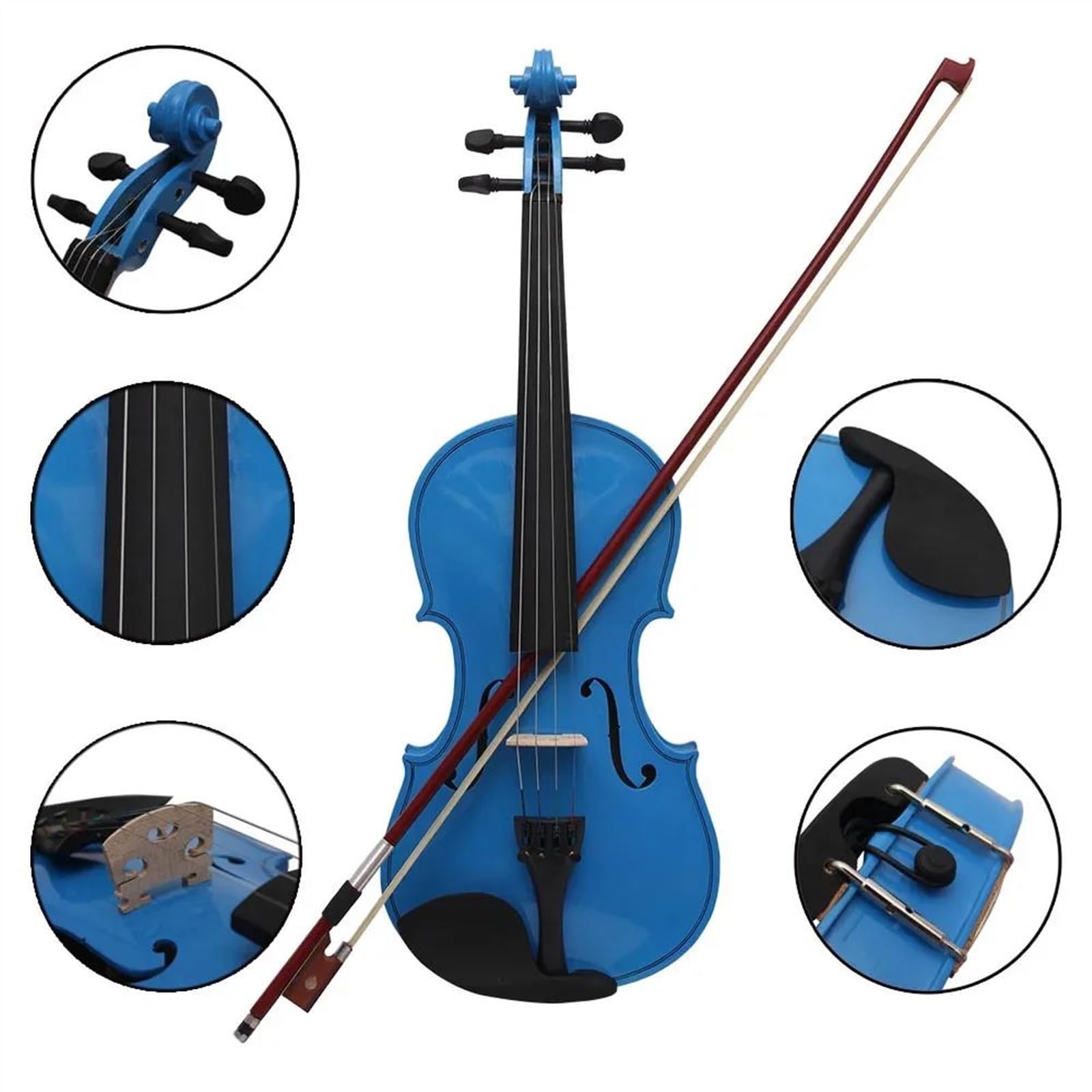 Violine 4/4 Violine Dunkelblau Akustisches Violinoinstrument