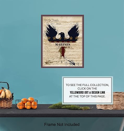Miniatura 7 de Patriotic Marines Art Poster - 8x10 Wall Decor - American Eagle Home Decoration Print for Living Room, Bedroom, Office - Gift for U.S. Military