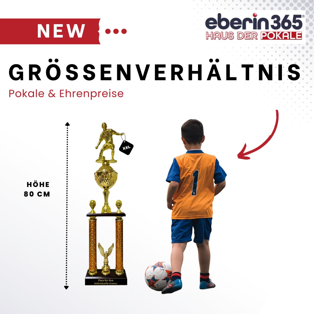 · XXL Fußball Wanderpokal – Der ultimative Siegertrophäe für Jede Liga · Tipprunde Ehrung · Fussball Säulenpokal · Pokal personalisierbar mit Gravur ·