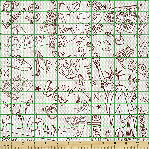 Premium NYC Doodle Satin Fabric by the Yard – Elegant New York City Inspired Design for Home Decor & Crafts 3 Premium NYC Doodle Satin Fabric by the Yard – Elegant New York City Inspired Design for Home Decor & Crafts - Image 2