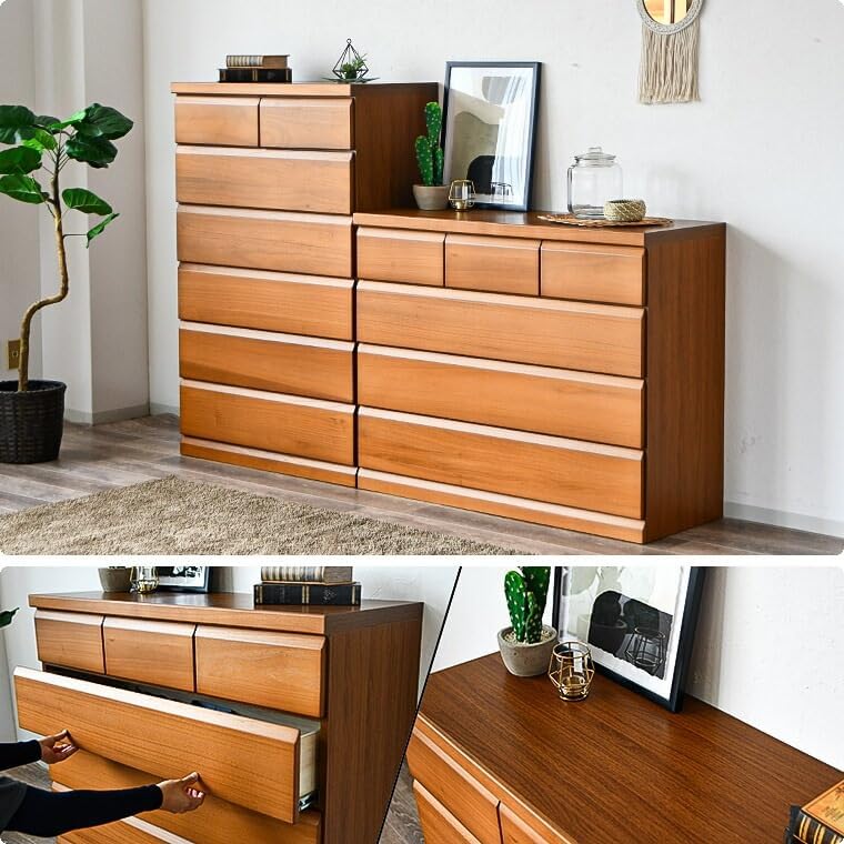 6段チェスト 幅60cm ナラ材 日本製 サイドチェスト 旭 北海道