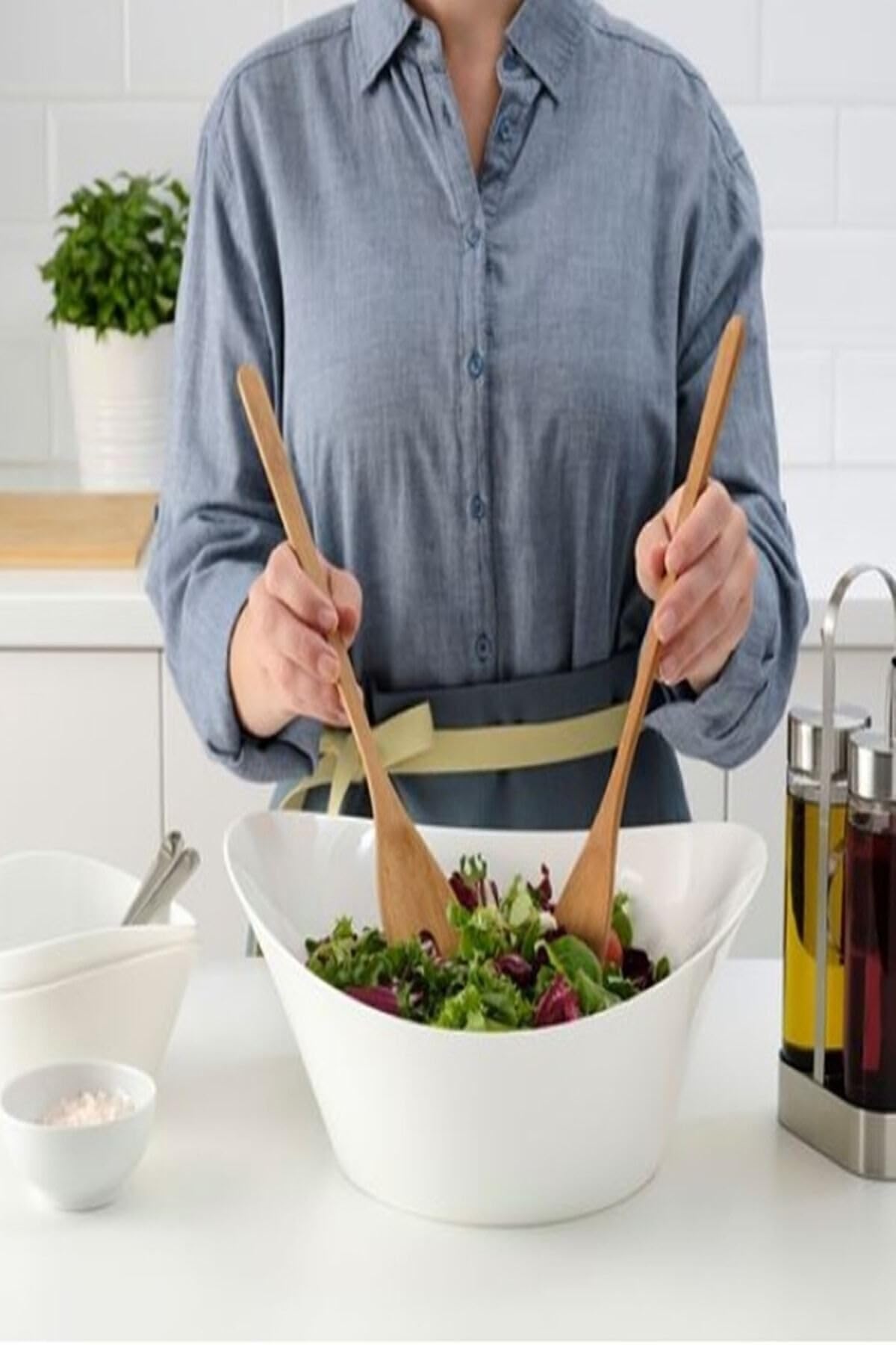 IKEA Gronsaker Servis Kaşığı Bambu 2'li