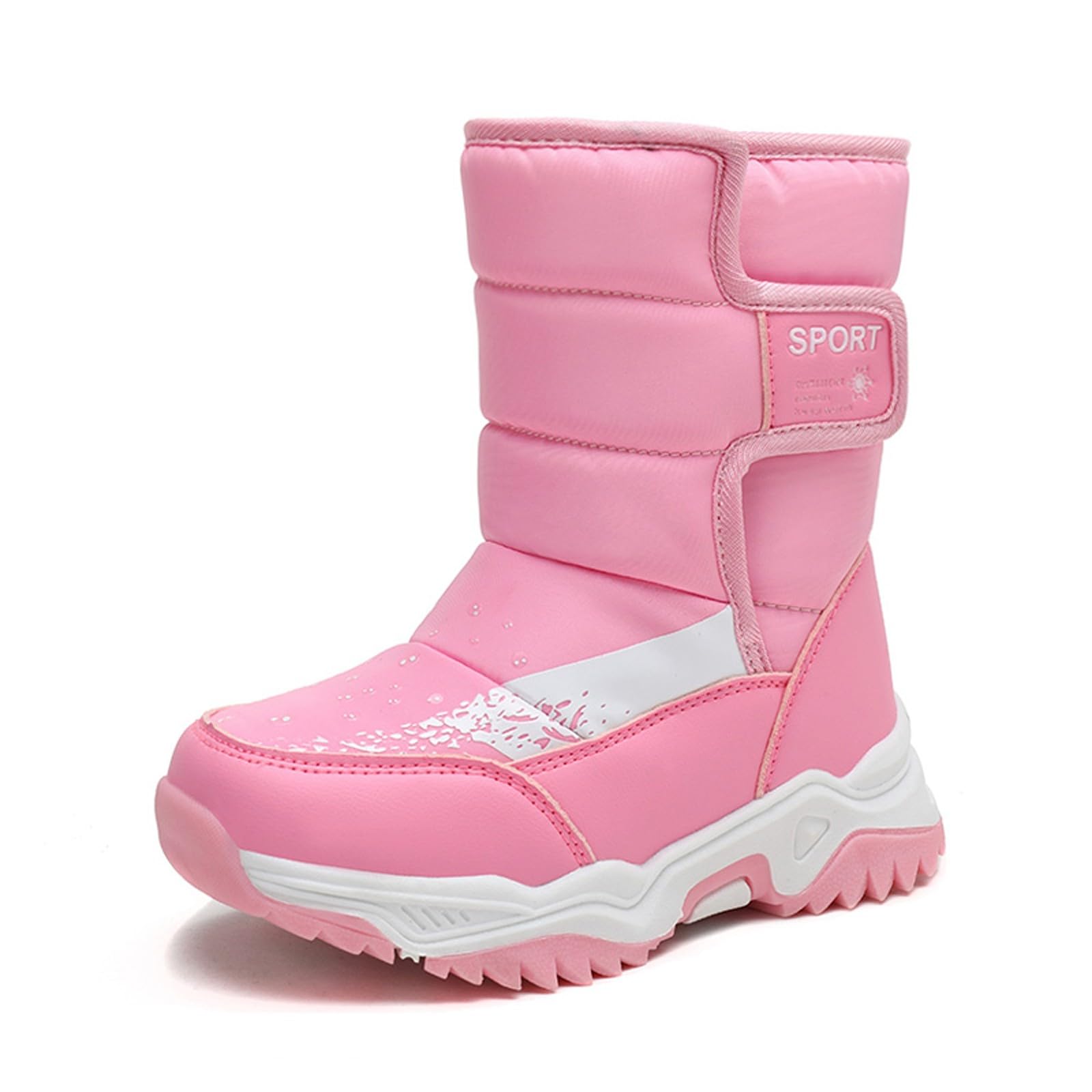 Botas niños fácil Poner Zapatos para niños Botas de Nieve Botas de Exterior para niñas y niños Botas cálidas Antideslizantes Botas de Nieve (35 Big Kids)