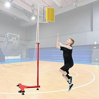 Shykey Floor Standing High Jump Training Equipment Vertical Test Jump Measurement Tester, Floor-Standing Jumping Height Training Aid with Drawstring, Adjustable Height Jump Measurement Tool