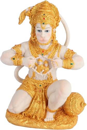Hanuman Idol Zen Hindu Monkey Estatua Hanuman tablero de instrumentos de coche Decoración de mesa Estatua de mono arrodillado Estatua de resina