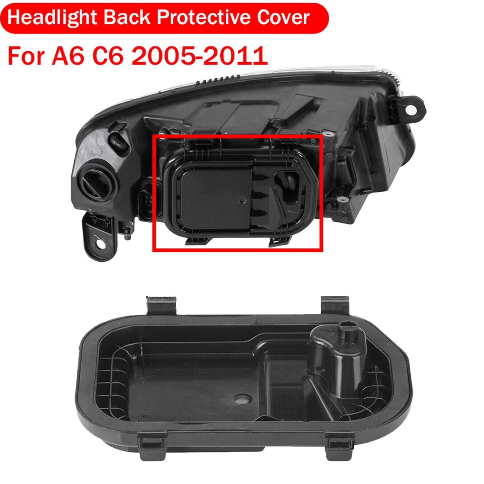 światła osłona przedniego Lewy i prawy reflektor tylna osłona uszczelka osłona przeciwpyłowa reflektor osłona ochronna pasuje do Audi A6 C6 S6 2005-2011 lampa przezroczysty klosz