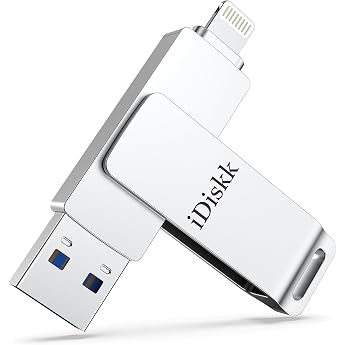 Apple MFi Certified iDiskk 256GB iPhone USB Memory External Flash Drive USB Disk for iPhone Hard Drive with Lightning Connector iOS External Storage Memory Expansion Solves Low Capacity Issues Plug