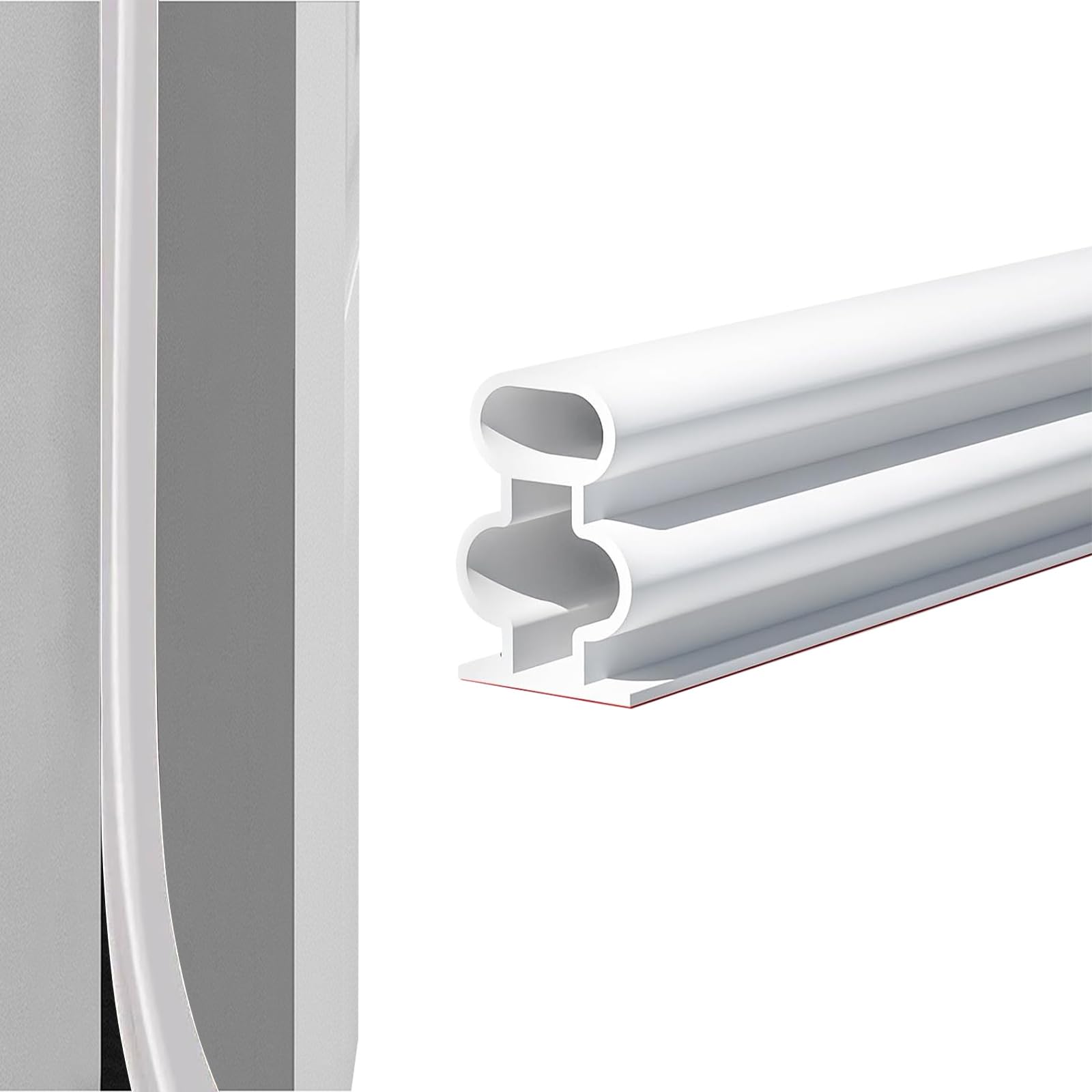 Draught Excluder for Doors, 12m/39.3FT Rubber Weather Stripping Door Seal Strip, Self-Adhesive Draft Excluder for Door, Suit for 11 to 14.5mm Gap, Front Door Seal, Noise Wind Blocker,Black (White) — image 1