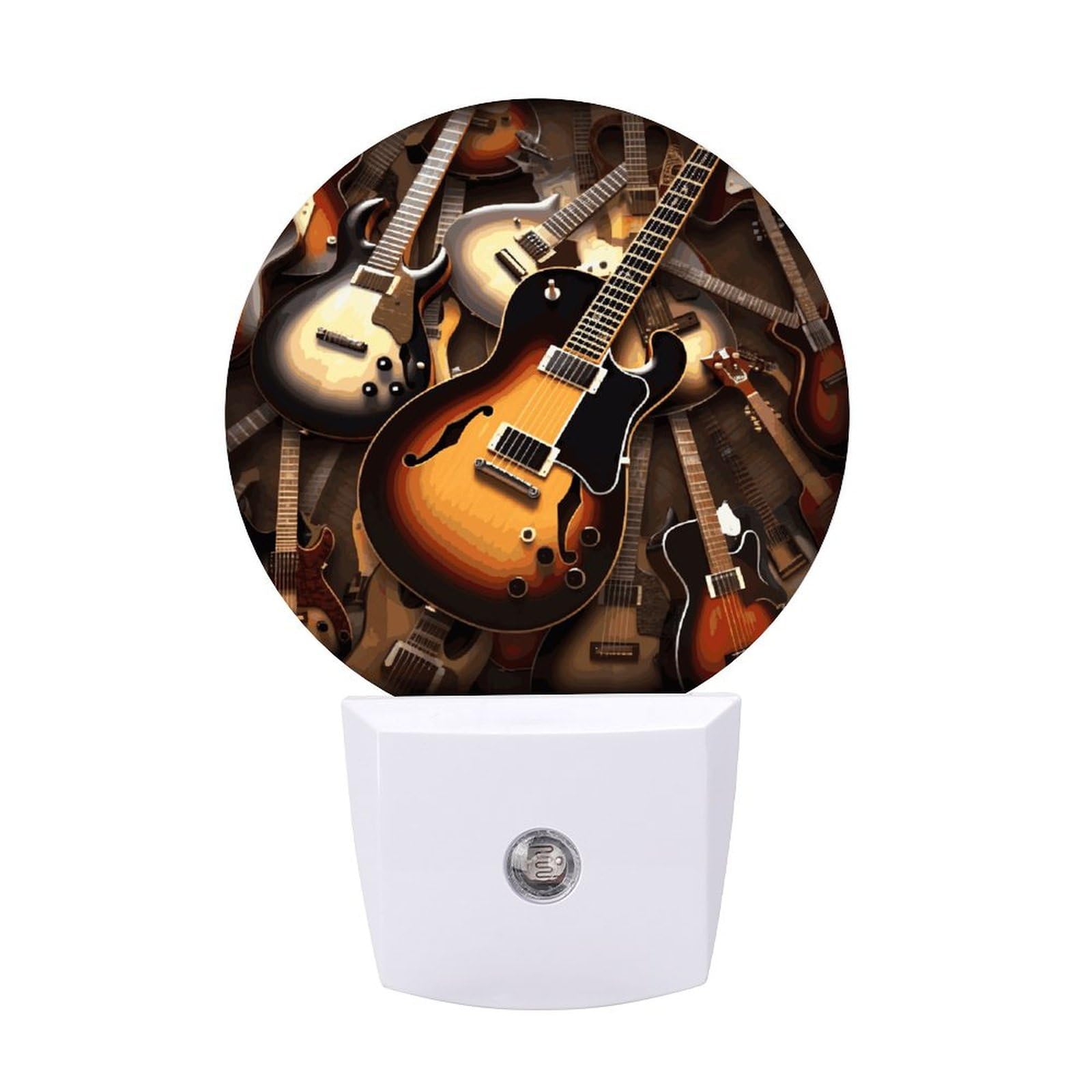 FekiLoot - LED Night Lights Wall Decor, Ambient Lighting with Light Sensors, Soft Night Light for Sleeping, Warm Music Automatic, Guitar, Night Light for Adults