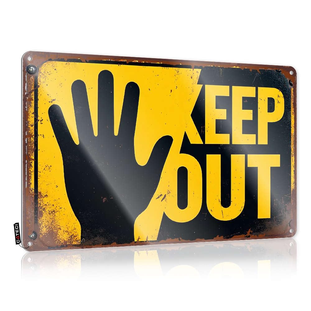 Sujd Colour Door Funny Sign Ideas | Keep Out Warning Sign With Hand Print Cottage Country Bar Decoration(30X40cm)