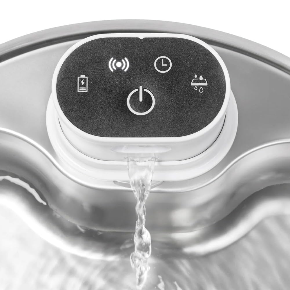 Dog Mate 8 Liter Edelstahl Hunde Trinkbrunnen – Automatischer Wasserspender für große Hunde, Gefilterter Haustierbrunnen, Hygienisch, USB-betrieben