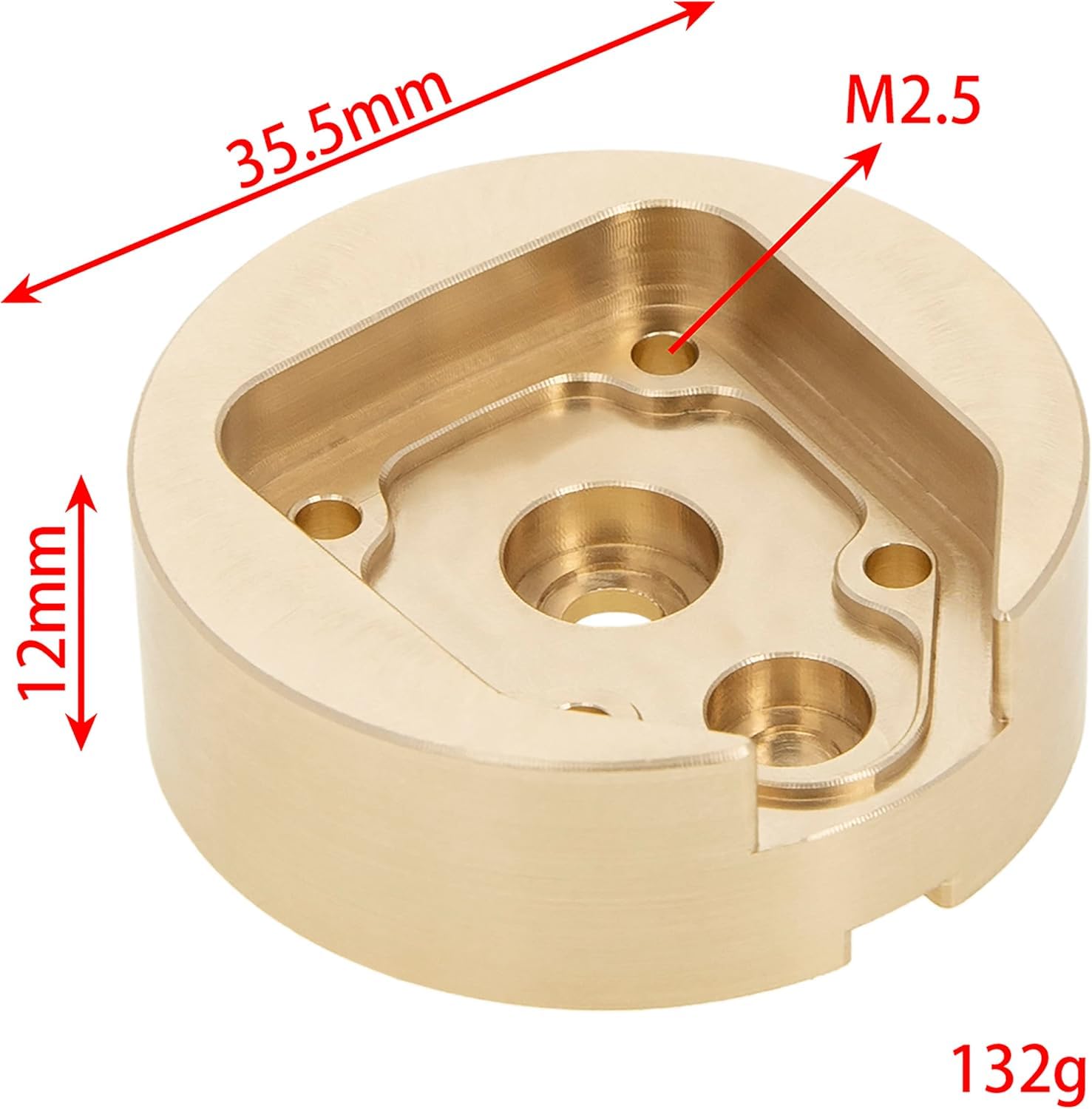 MEUS RACING UTB18 Brass Rear Outer Portal Covers Weights for Axial UTB18 Capra Trail Buggy #AXI212012, 2pcs 65g/pc (Gold)
