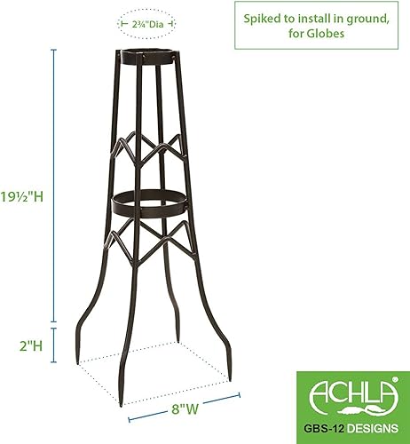 Miniatura 2 de Achla Designs GBS-12, Soporte grande de hierro forjado, 21 12 pulgadas de alto, grafito