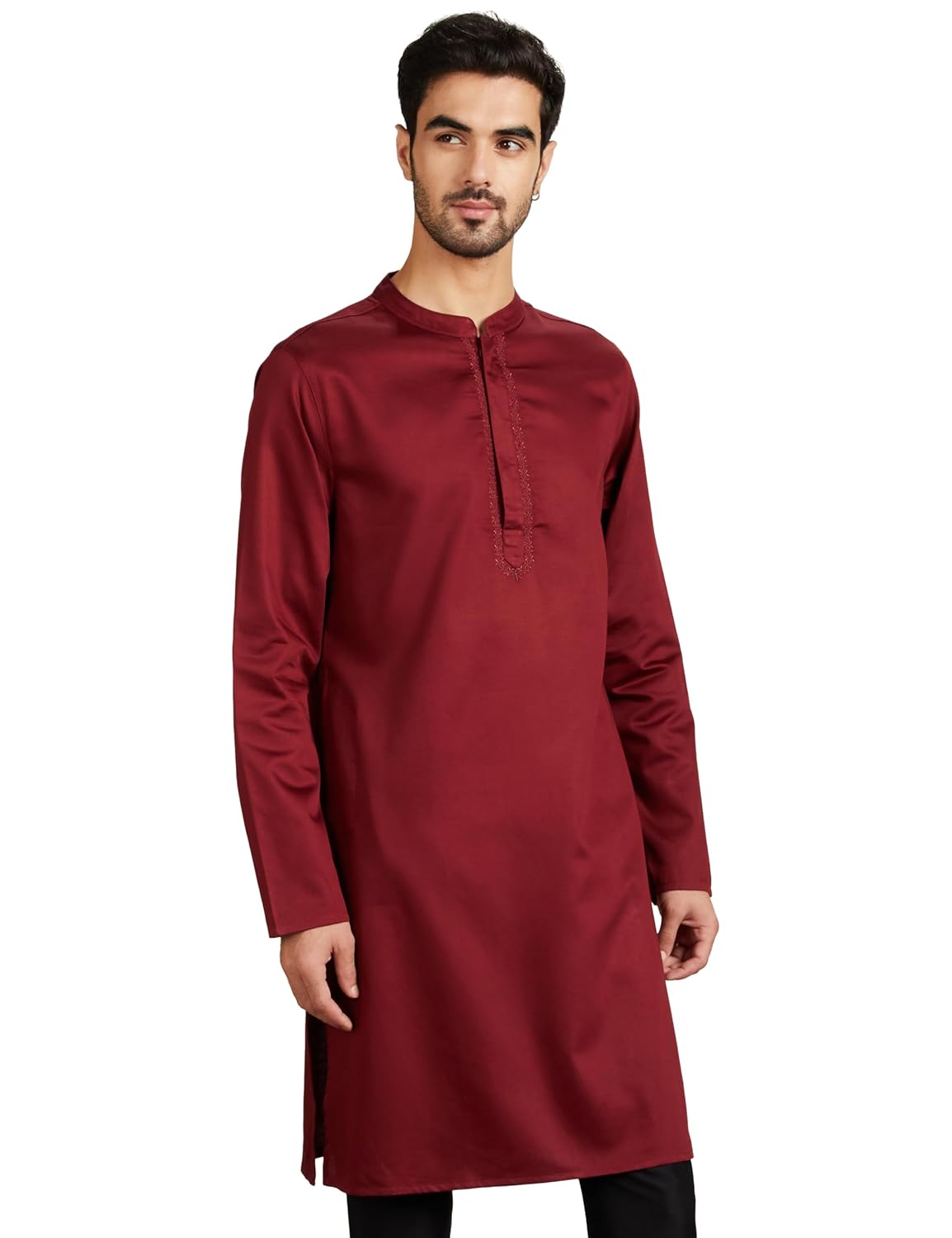 Amazon Brand – Symbol Men’s Cotton Solid Festive Embellished Long... Amazon Brand – Symbol Men’s Cotton Solid Festive Embellished Long...