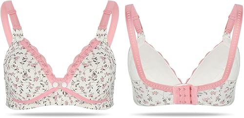 Miniatura 3 de Sujetador de encaje floral Sujetador de lactancia de maternidad de algodón frente abierto lactancia materna ropa de mujeres embarazadas (3885),