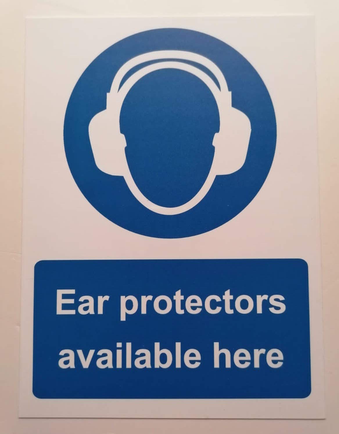 Kpcm Display Ltd Ear Protectors Available Here Safety Sign - 1.2Mm Rigid Plastic 200Mm X 150Mm