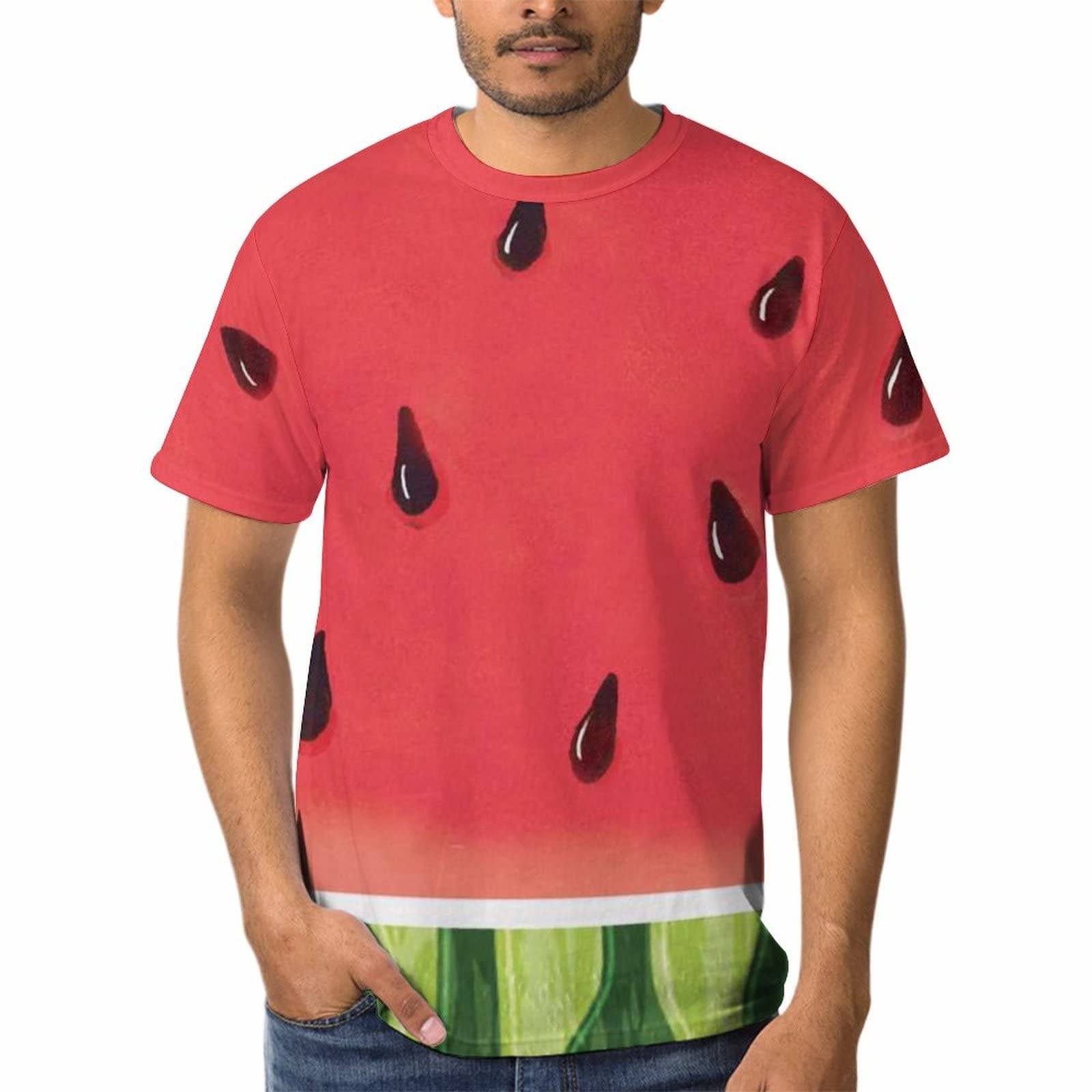 Amazon.co.jp: Tシャツ スイカ柄 半袖 夏用 T-shirt 可愛い インナー