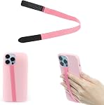 TFY Elastic Phone Strap, Universal Slim Hand Finger Grip, Non-Slip Cell Phone Holder, fit Most Smartphones Case - 2 Pieces (Black) | Universal fit | Slim profile | Elastic material | Finger grip design