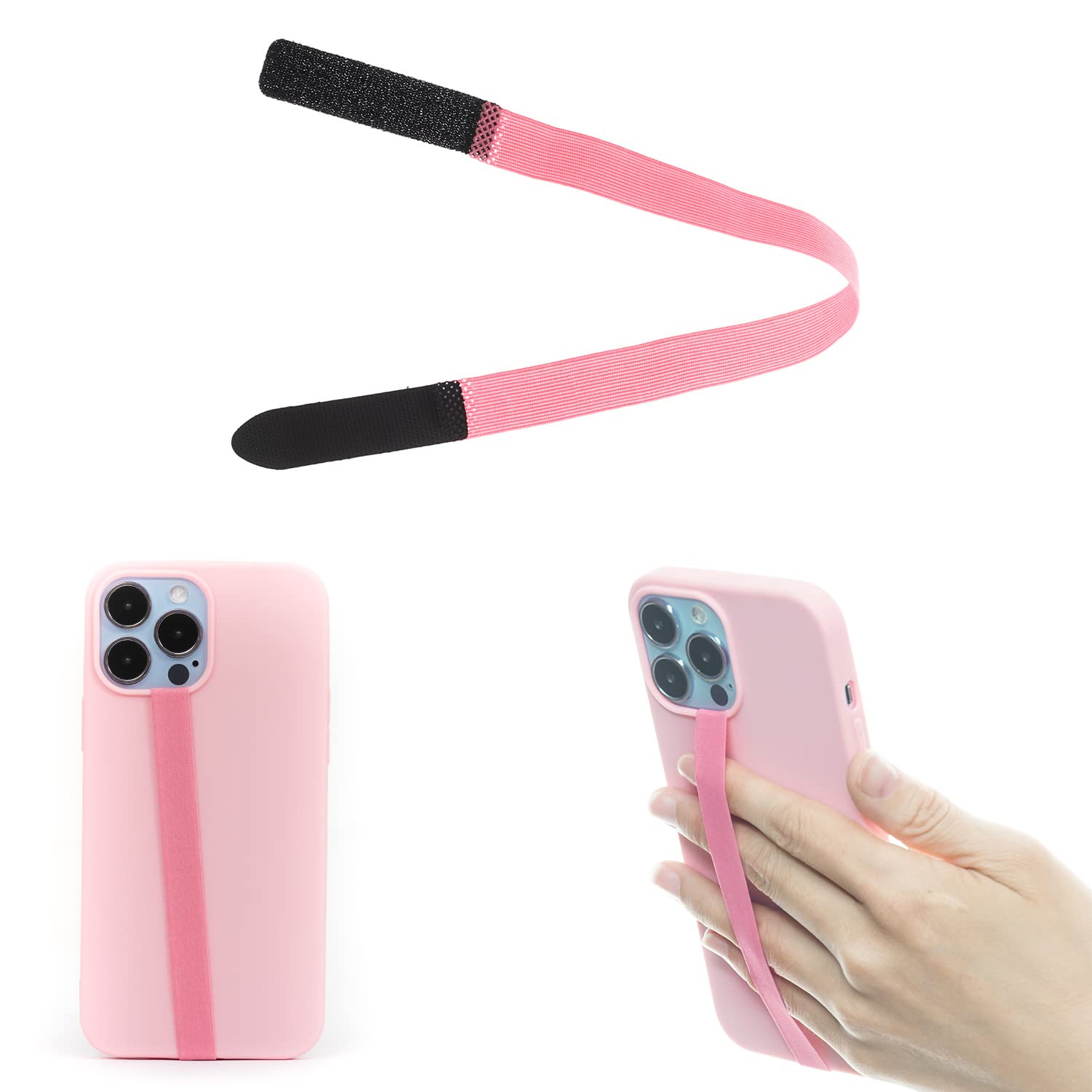 TFY Elastic Phone Strap, Universal Slim Hand Finger Grip, Non-slip Cell Phone Holder, fit Most Smartphones Case - 2 Pieces