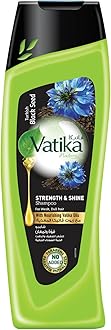 Vatika Naturals Turkish Black Seed Strength & Shine Shampoo - for Weak & Dull Hair - Healthier, Stronger, Shinier, Smoother & Frizz-Free Hair - Sulfate-Free & Paraben-Free - for All Hair Types (400ml)