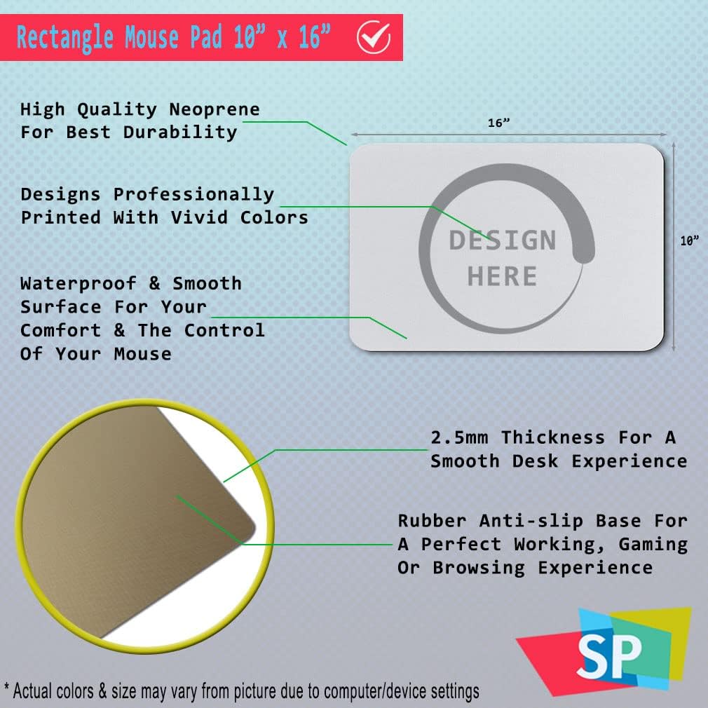 Style In Print Mouse Pad Custom Personalized Photo Picture & Text Neoprene Office Supplies & Gaming Computer Desk Accessories Rectangle Shape 3 618Rq501IsL. AC SL1010