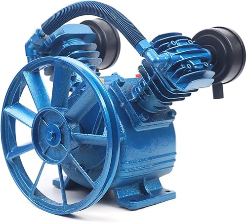 Miniatura 3 de DNYSYSJ Cabezal de bomba de compresor de aire, bomba de cabezal de compresor de aire de 2 pistones, estilo V, cilindro doble, etapa, 2 HP 115 PSI,