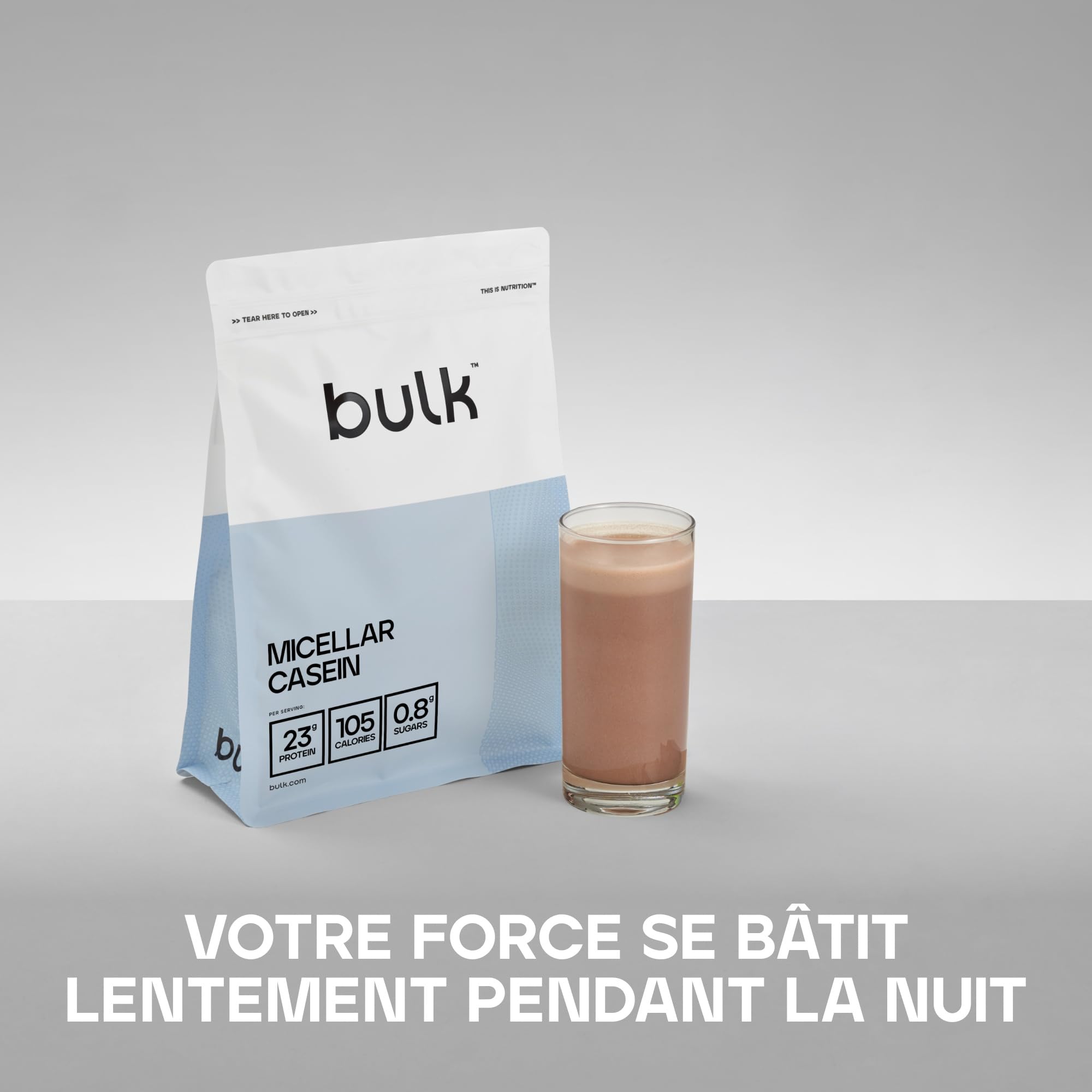 Bulk Caséine Micellaire, Shake protéiné, Protéine en Poudre, Chocolat 500 g