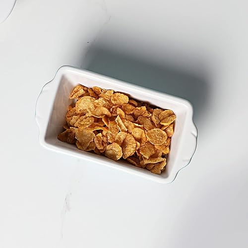 Miniatura 2 de GDCZ Mini juego de moldes para pan, 6.2 pulgadas, 4 piezas de cerámica antiadherente para hornear pan, (blanco)