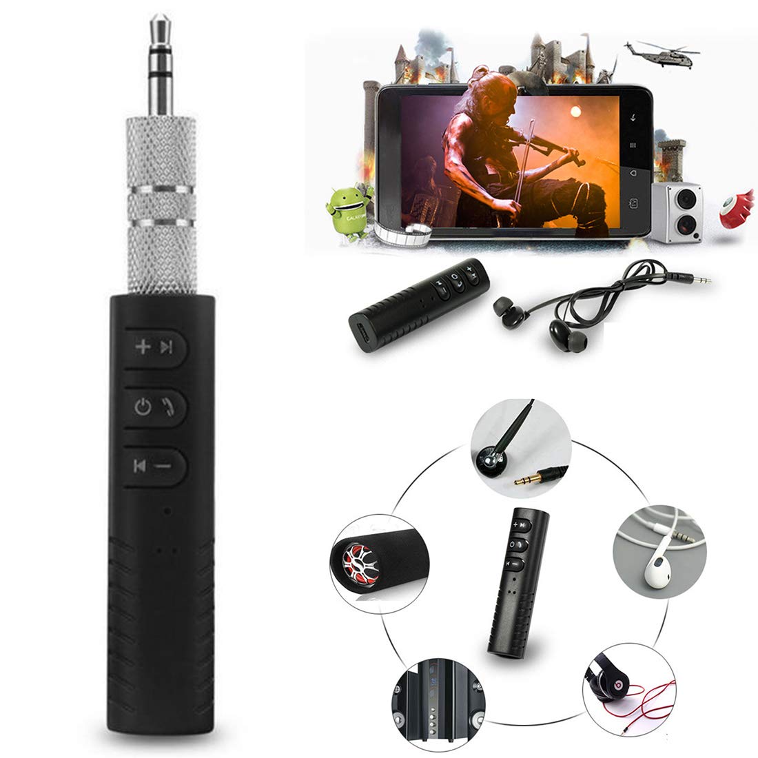 3.5mm Mini Wireless Bluetooth Receiver,Bluetooth 4.1 Car Stereos Audio Adapter & Headphone Audio