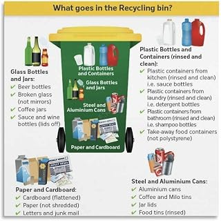 Eco Friendly Recycling Poster Single Stream Guide Chart with Accepted Items List Wall Art for Office Break Room(Unframed,12x18inch(30x45cm))