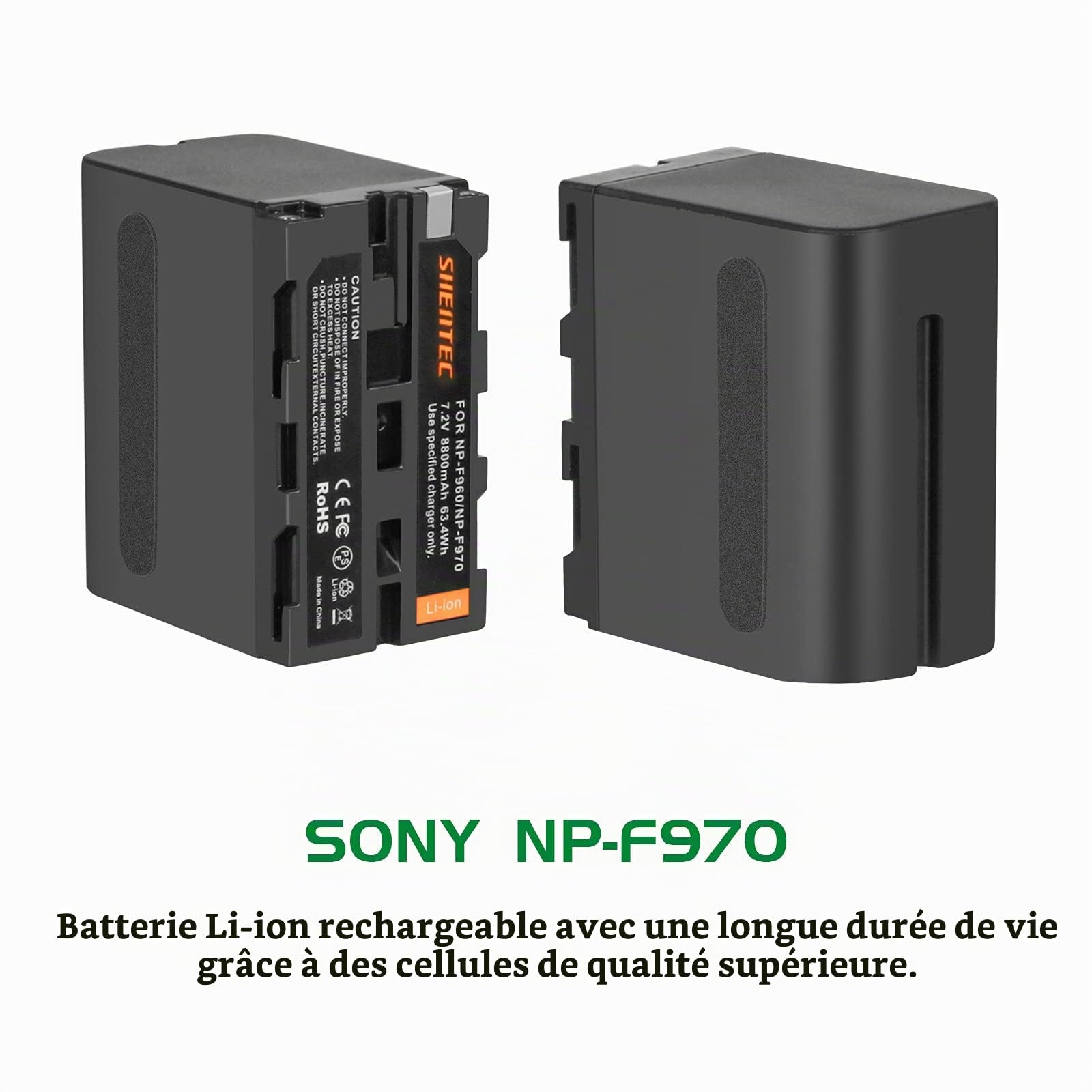 2X Shentec 8800mAh NP-F970 pour Batterie Sony NP-F970 NP-F960 NP-F930 NP-F950 DCR-VX2100 DSR-PD150 DSR-PD170 FDR-AX1 HDR-AX2000 HDR-FX1 HDR-FX1 HDR-FX7 HDR-FX1000 HVL- LBPB
